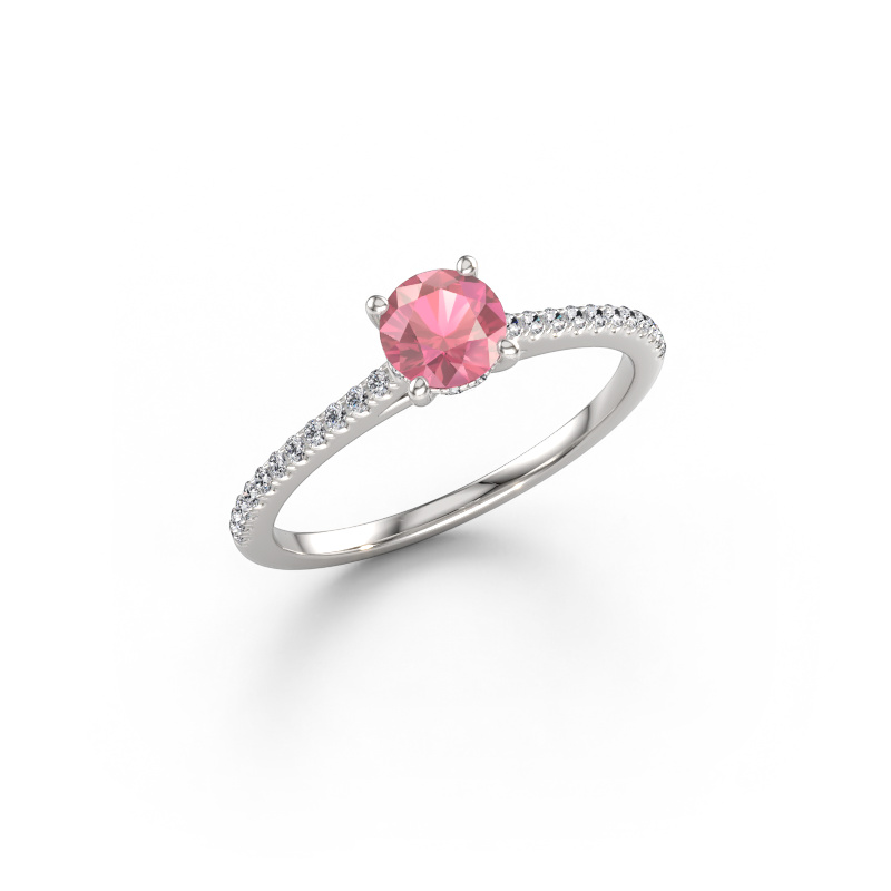 Bild von Verlobungsring Sophie RND 950 Platin Turmalin rosa 5 mm