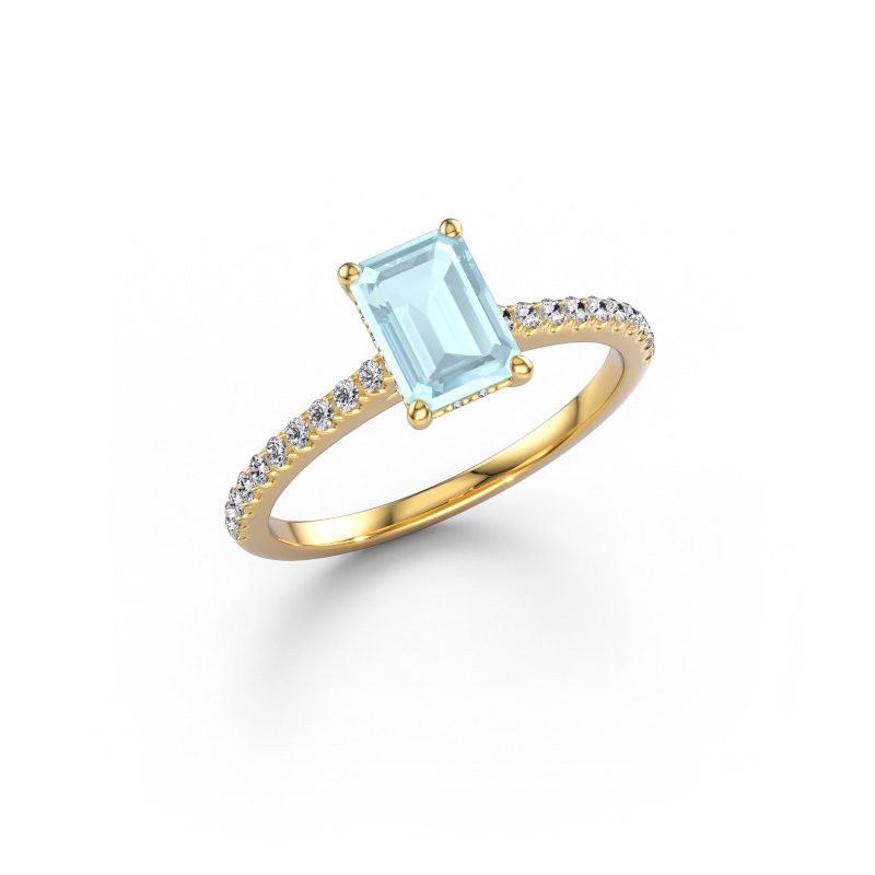 Image of Engagement ring Sophie EME 585 gold Aquamarine 7.5x5.5 mm