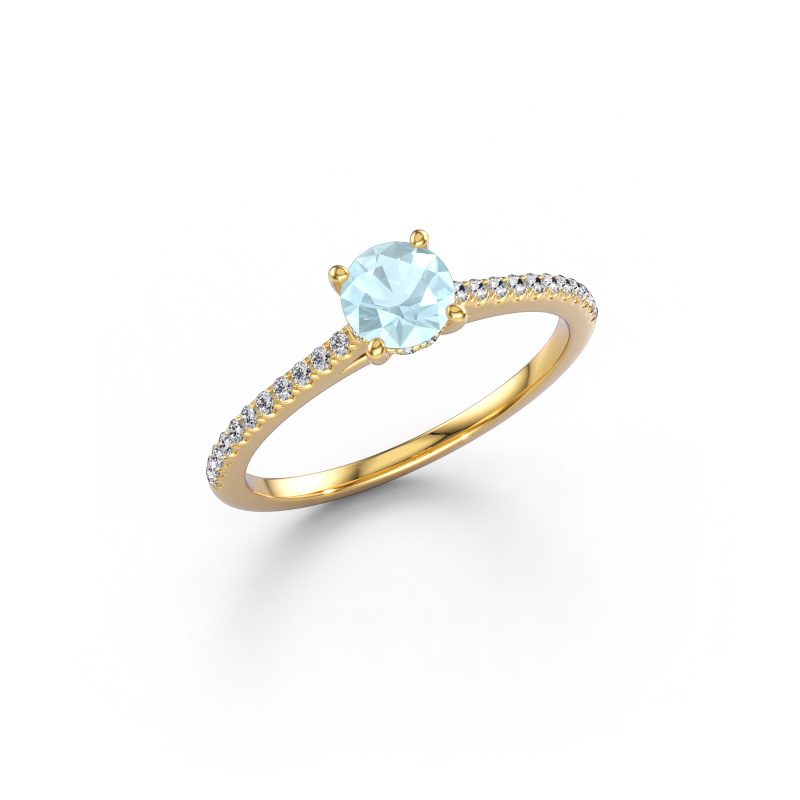 Image of Engagement ring Sophie RND 585 gold Aquamarine 5 mm