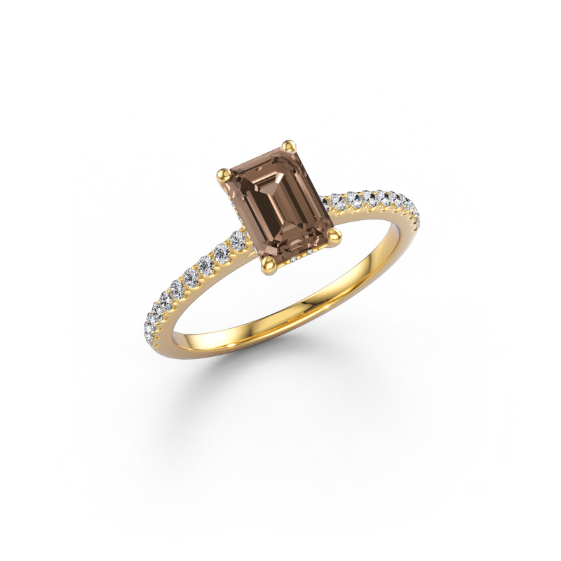 Image de Bague de fiançailles Sophie EME 585 or jaune Diamant brun 1.84 crt