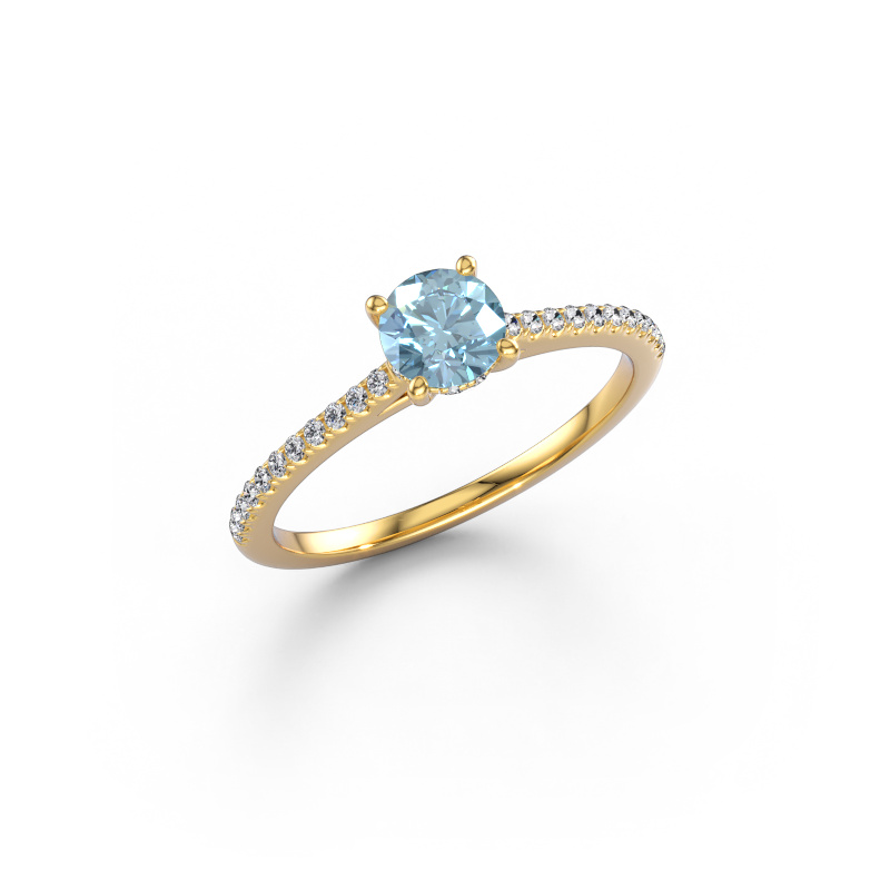 Imagen de Anillo de compromiso Sophie RND 585 oro Diamante azul de laboratorio 5 mm