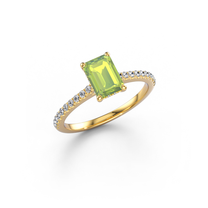 Bild von Verlobungsring Sophie EME 585 Gold Peridot 7.5x5.5 mm