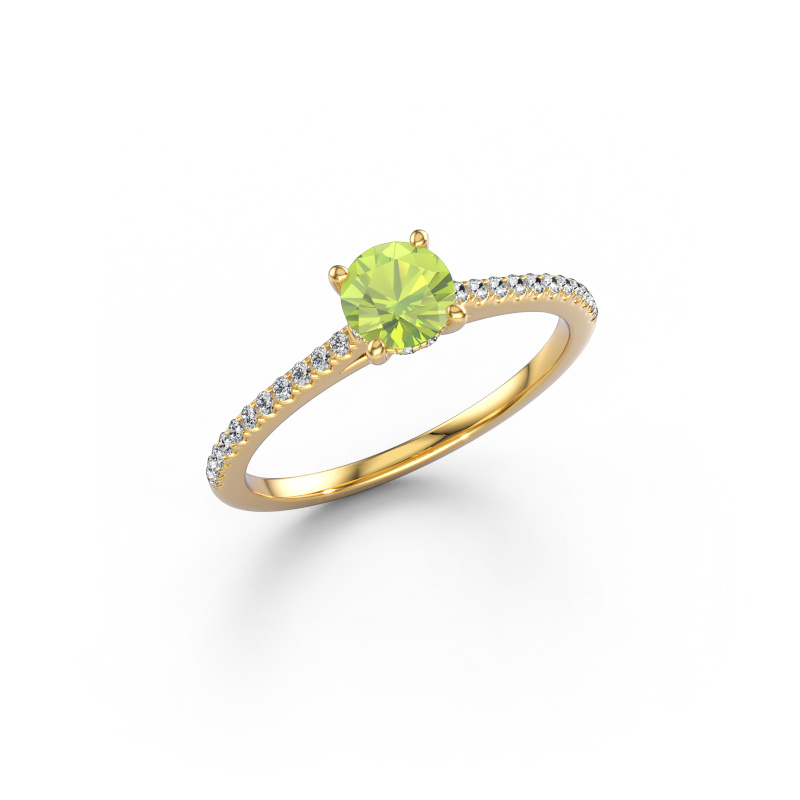 Image of Engagement ring Sophie RND 585 gold Peridot 5 mm