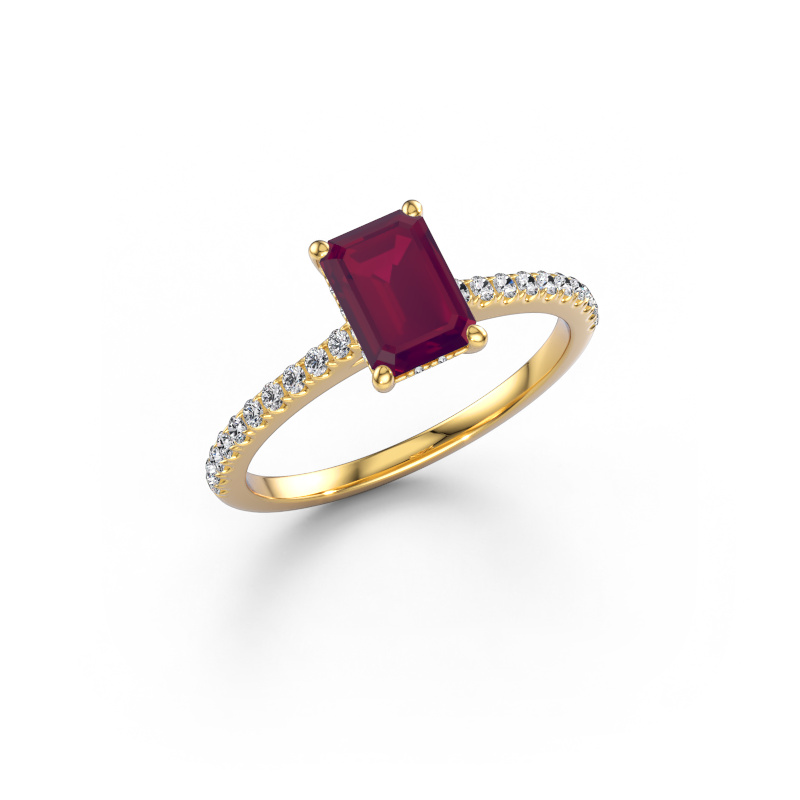 Image of Engagement ring Sophie EME 585 gold Rhodolite 7.5x5.5 mm