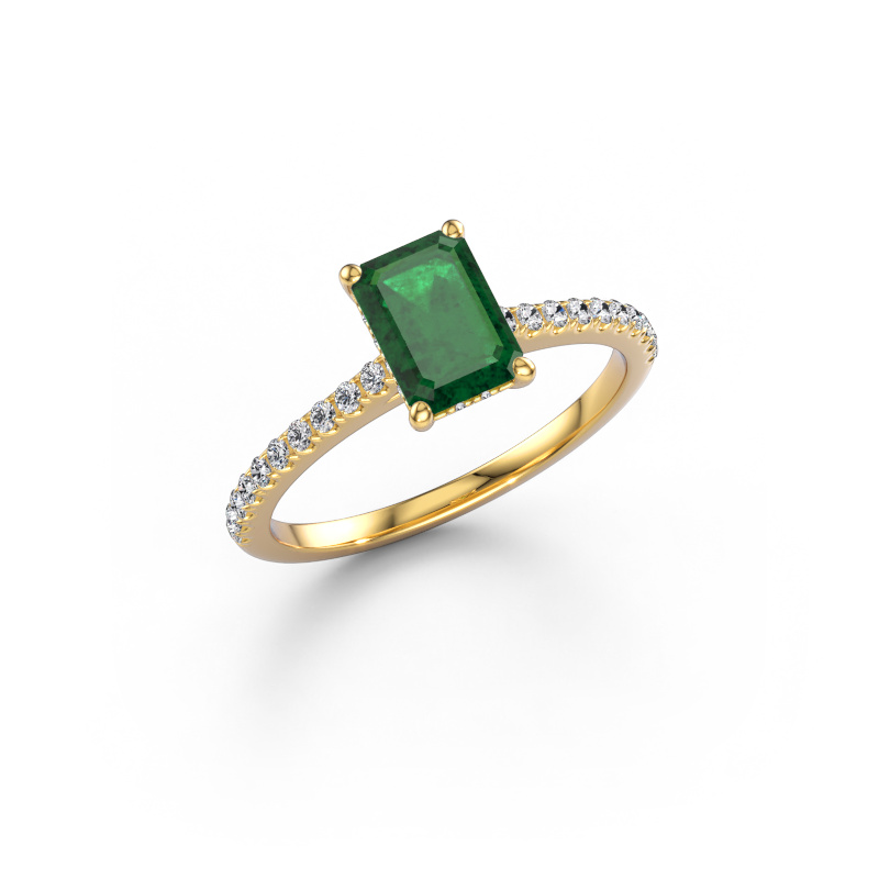 Image of Engagement ring Sophie EME 585 gold Emerald 7.5x5.5 mm