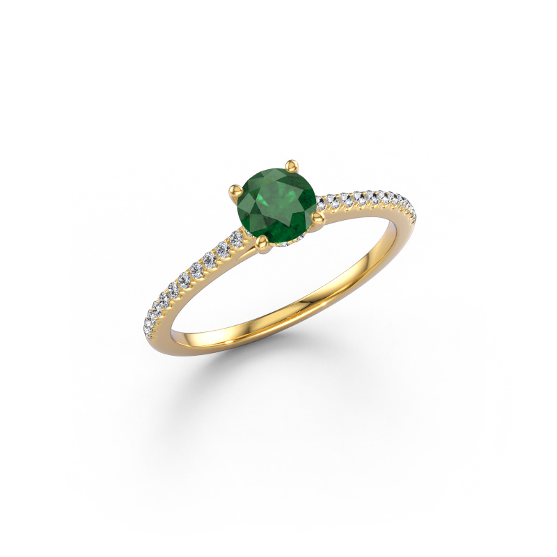 Bild von Verlobungsring Sophie RND 585 Gold Smaragd 5 mm