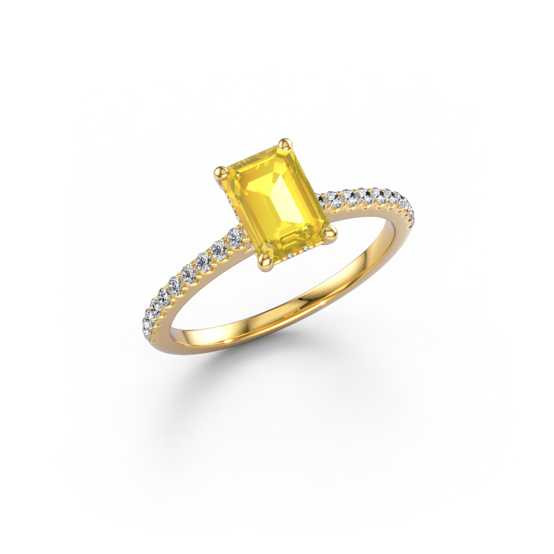 Image of Engagement ring Sophie EME 585 gold Yellow sapphire 7.5x5.5 mm