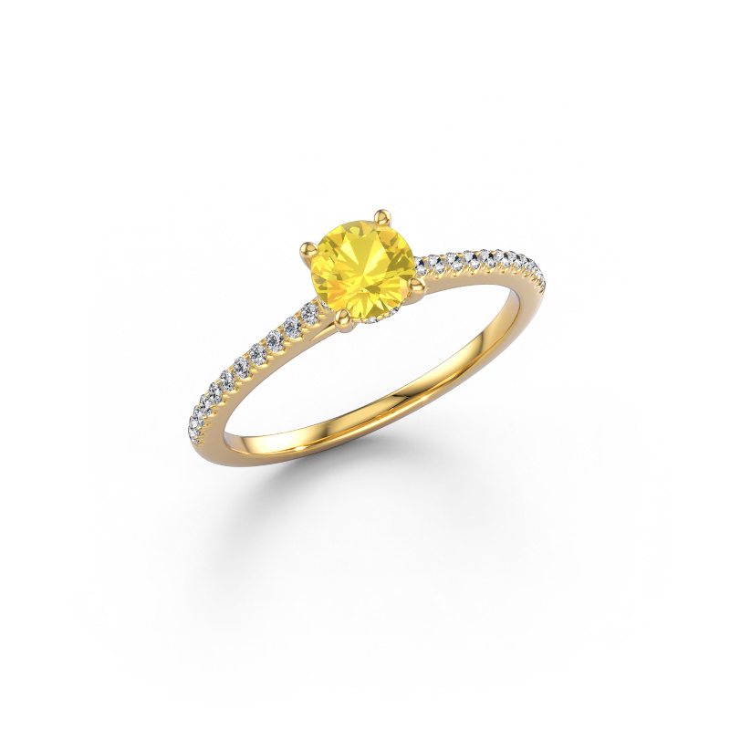 Image of Engagement ring Sophie RND 585 gold Yellow sapphire 5 mm