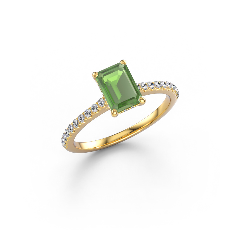 Bild von Verlobungsring Sophie EME 585 Gold Turmalin grün 7.5x5.5 mm