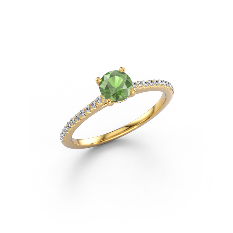 Afbeelding van Verlovingsring Sophie RND 585 goud Toermalijn groen 5 mm