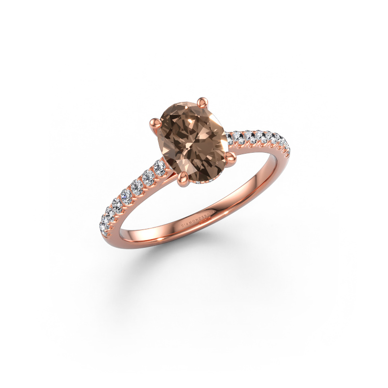 Image de Bague de fiançailles Sophie OVL 585 or rose Diamant brun 1.40 crt
