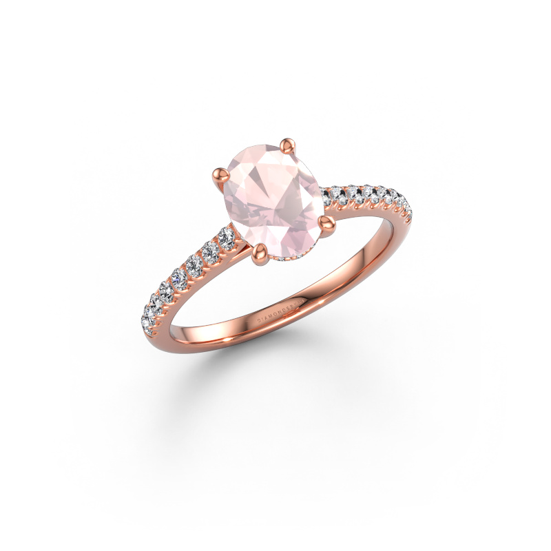 Immagine di Anello di fidanzamento Sophie OVL 585 oro rosa Morganite champagne 8x6 mm