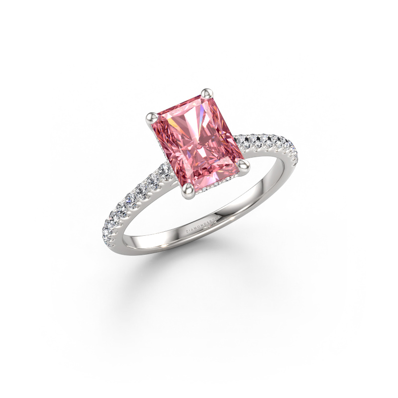 Immagine di Anello di fidanzamento Sophie RAD 950 platino Diamante lab grown rosa 8x6 mm