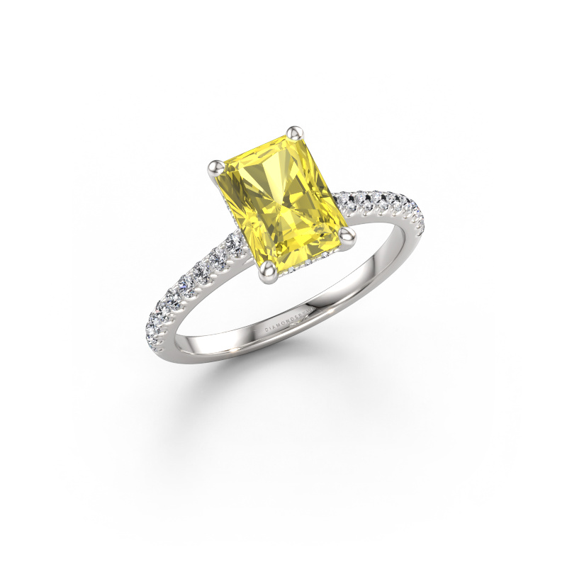 Immagine di Anello di fidanzamento Sophie RAD 950 platino Diamante lab grown giallo 8x6 mm