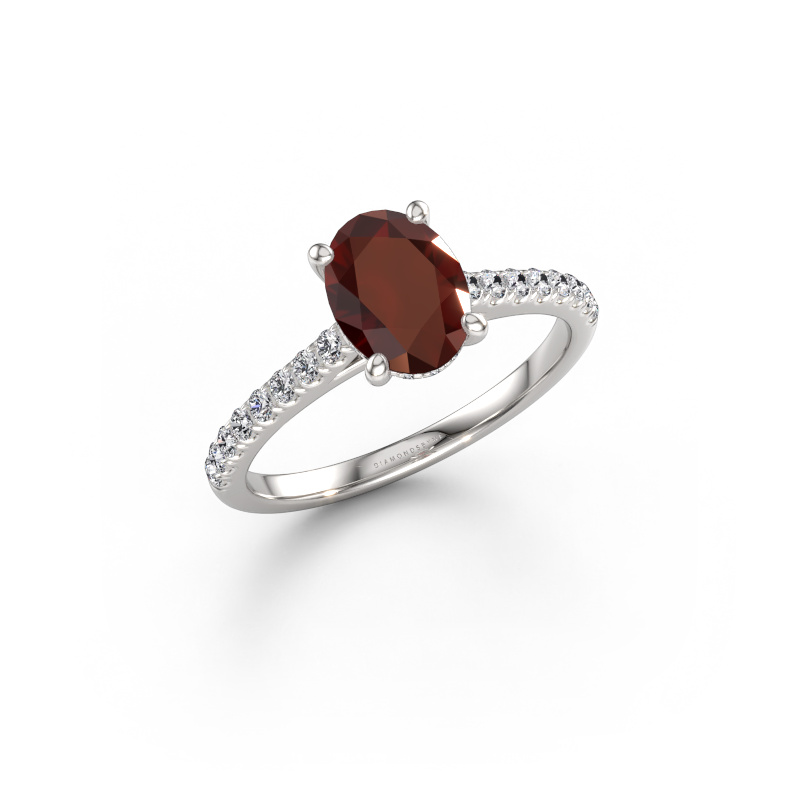 Bild von Verlobungsring Sophie OVL 950 Platin Granat 8x6 mm