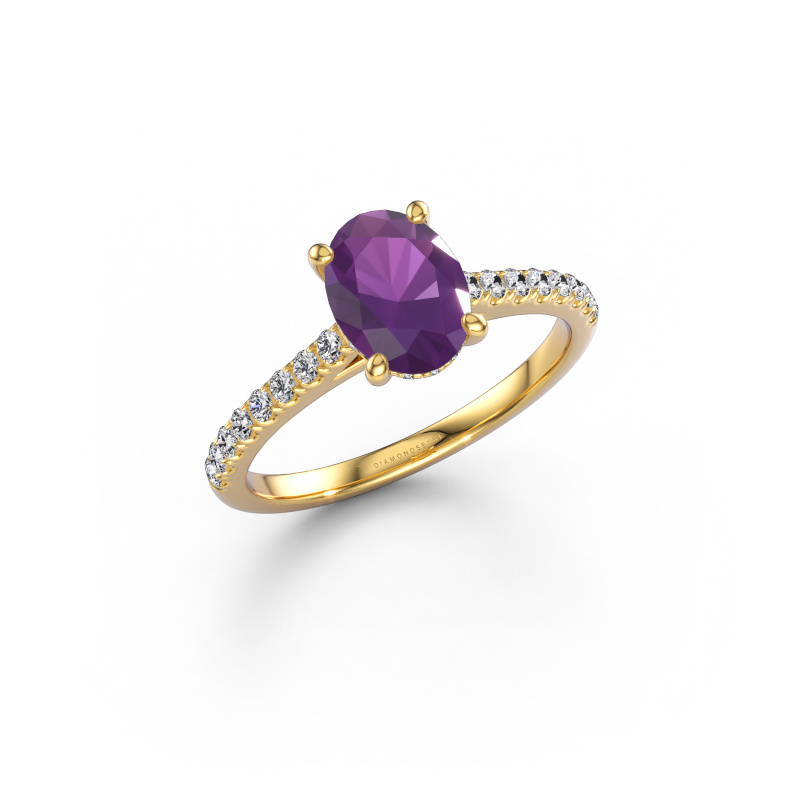 Bild von Verlobungsring Sophie OVL 585 Gold Amethyst 8x6 mm