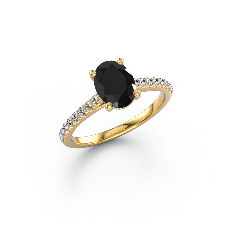 Afbeelding van Verlovingsring Sophie OVL 585 goud Zwarte diamant 1.70 crt