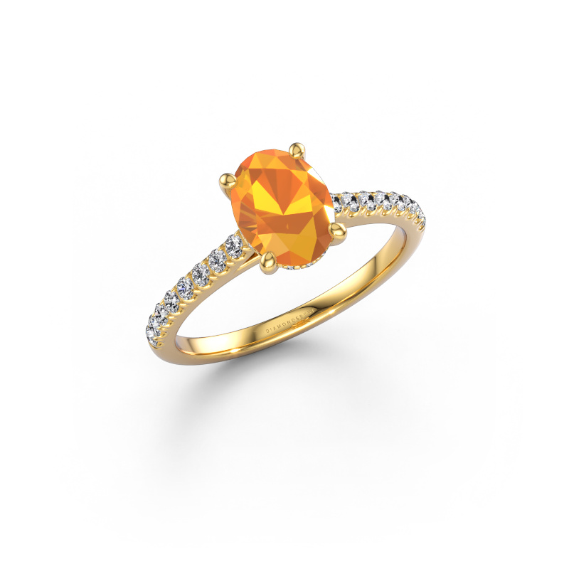 Bild von Verlobungsring Sophie OVL 585 Gold Citrin 8x6 mm
