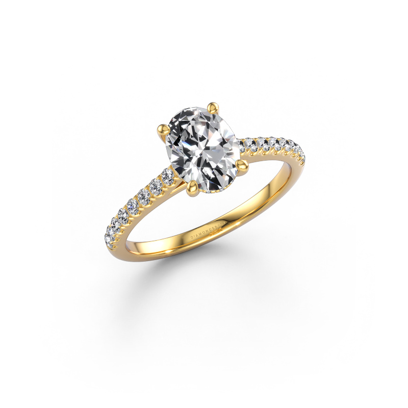Image of Engagement ring Sophie OVL 585 gold Zirconia 8x6 mm