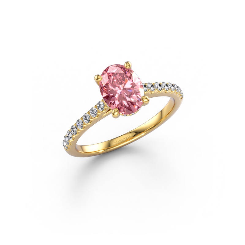Immagine di Anello di fidanzamento Sophie OVL 585 oro Diamante lab grown rosa 8x6 mm
