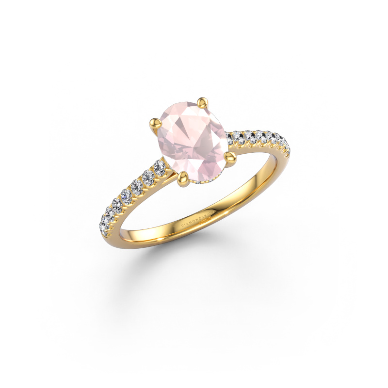 Immagine di Anello di fidanzamento Sophie OVL 585 oro Morganite champagne 8x6 mm