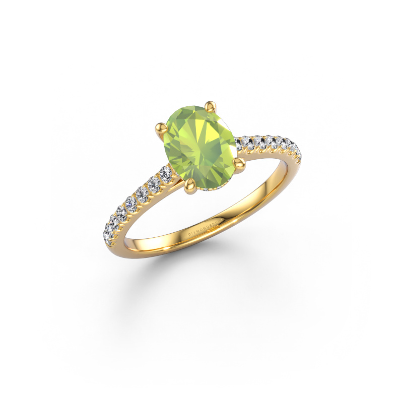 Bild von Verlobungsring Sophie OVL 585 Gold Peridot 8x6 mm