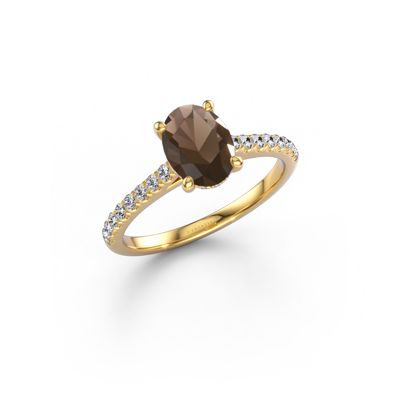 Bild von Verlobungsring Sophie OVL 585 Gold Rauchquarz 8x6 mm