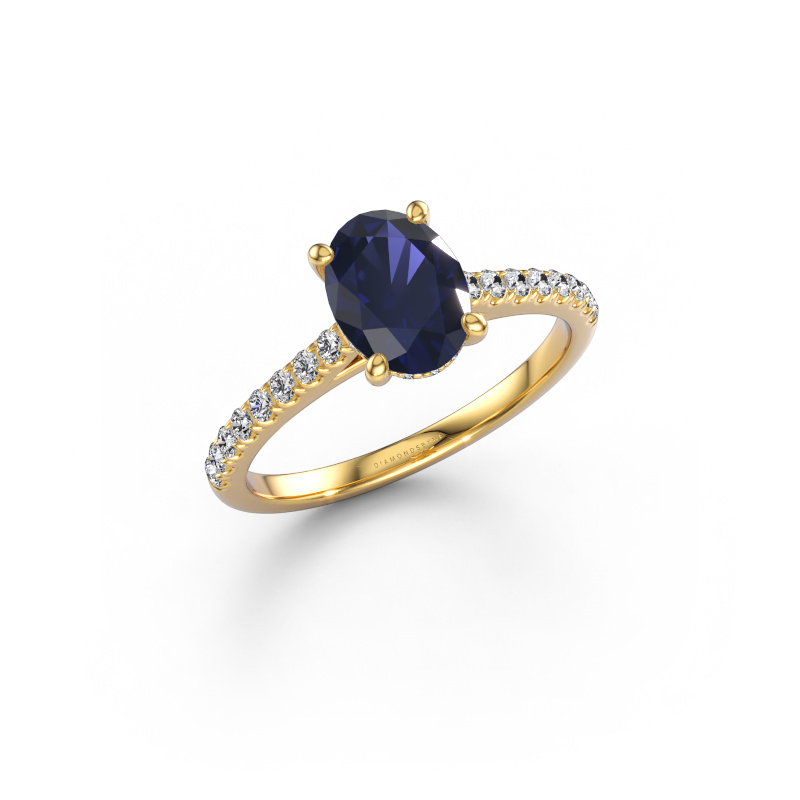 Bild von Verlobungsring Sophie OVL 585 Gold Saphir 8x6 mm