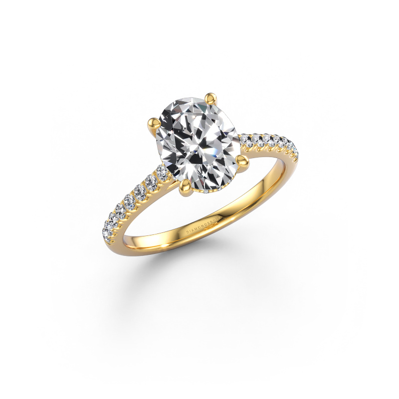 Bild av Förlovningsring Sophie OVL 585 gult guld Labbodlad diamant 2.11 crt