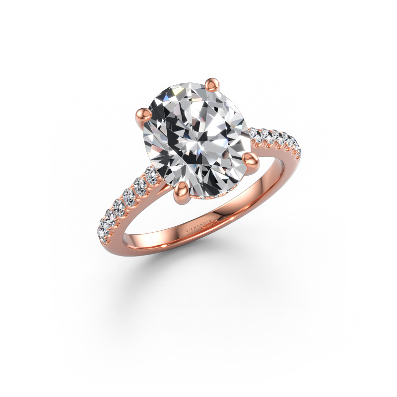 Immagine di Anello di fidanzamento Sophie OVL 585 oro rosa Diamante lab grown 4.22 crt