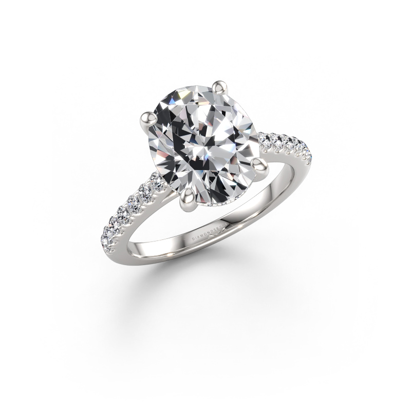 Immagine di Anello di fidanzamento Sophie OVL 585 oro bianco Diamante lab grown 4.22 crt