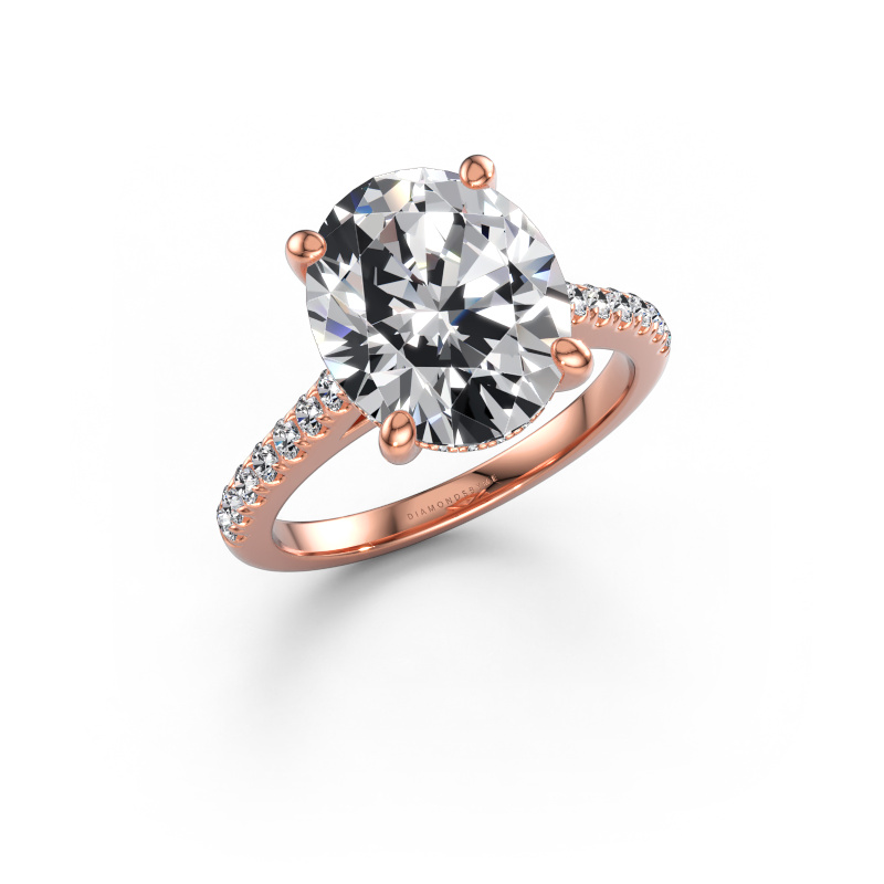 Immagine di Anello di fidanzamento Sophie OVL 585 oro rosa Diamante lab grown 5.44 crt