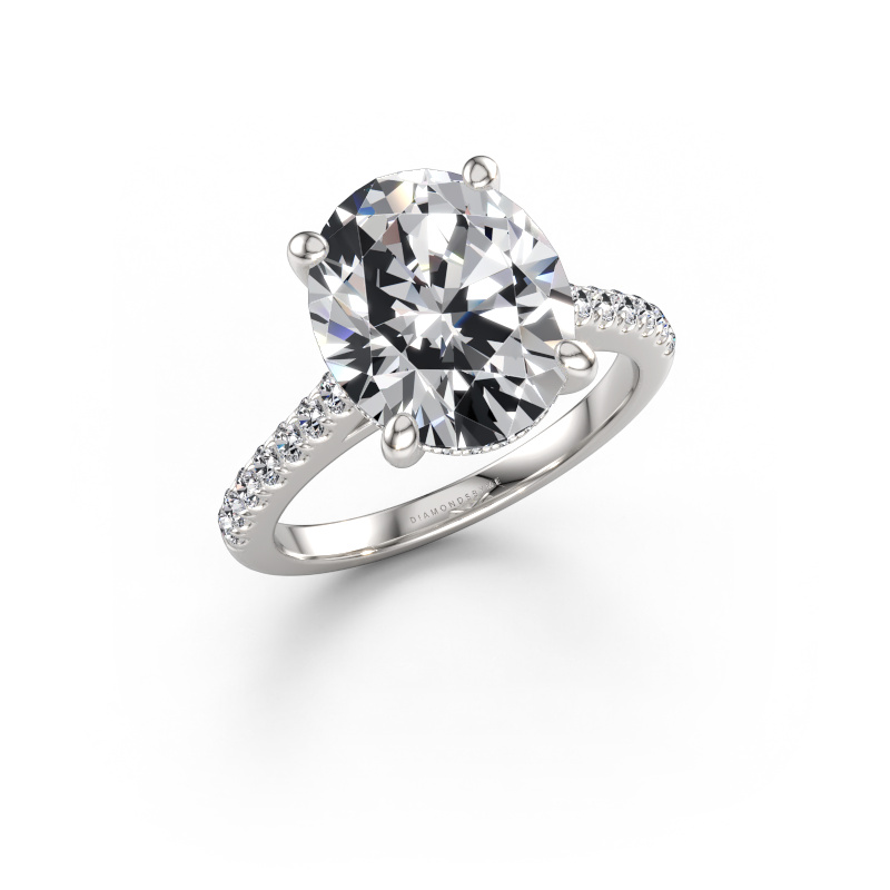 Immagine di Anello di fidanzamento Sophie OVL 585 oro bianco Diamante lab grown 5.44 crt