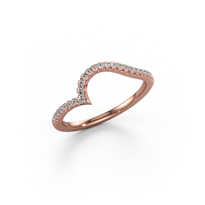 Image of Stackable ring SR0633-1 585 rose gold Diamond 0.18 crt