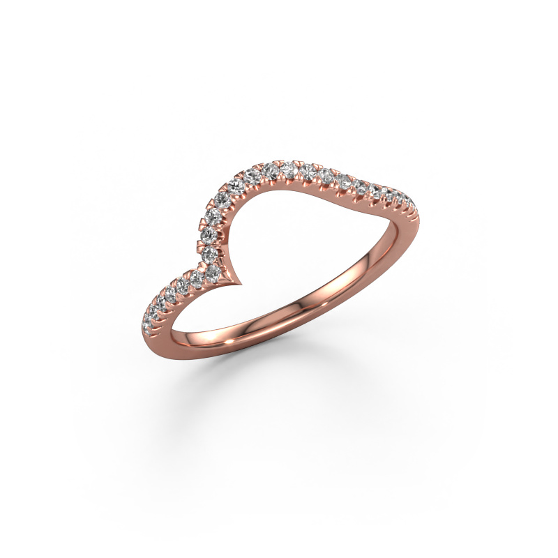 Image of Stackable ring SR0633-2 585 rose gold Diamond 0.195 crt