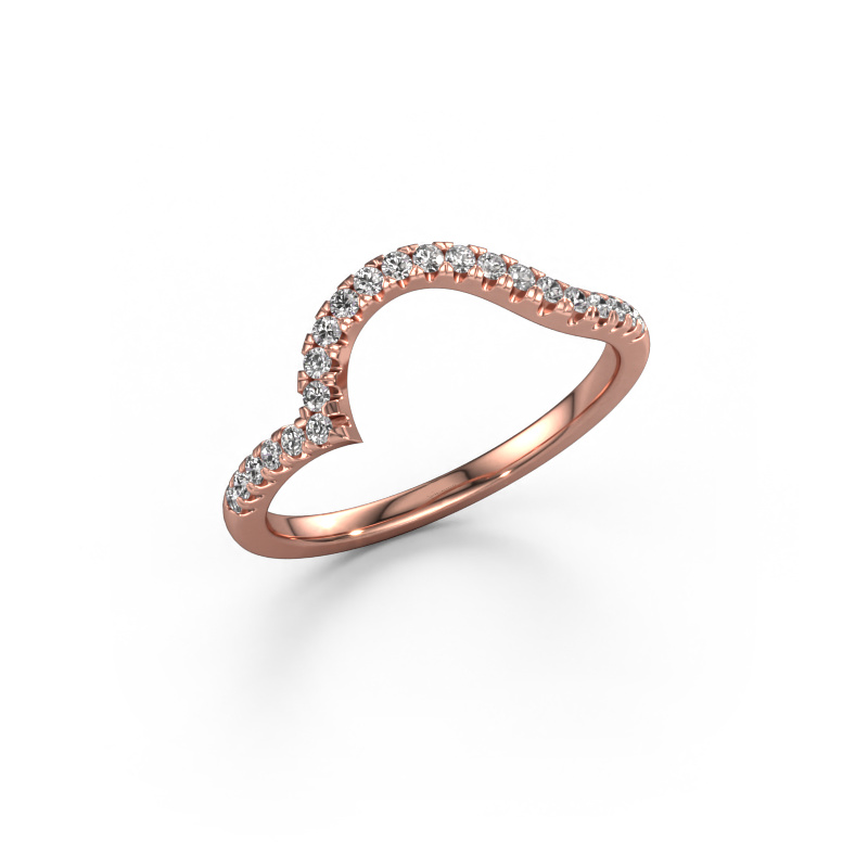 Image of Stackable ring SR0633-3 585 rose gold Lab grown diamond 0.22 crt