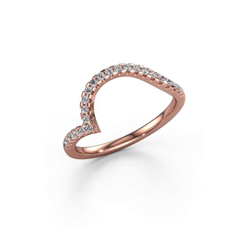 Image of Stackable ring SR0633-5 585 rose gold Lab grown diamond 0.23 crt