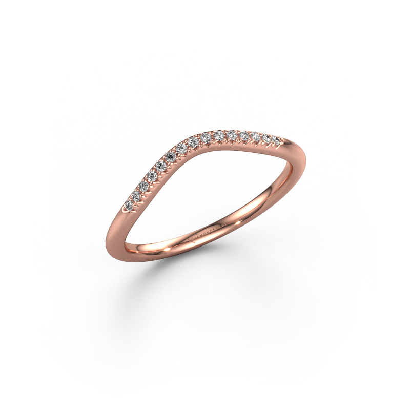 Image of Stackable ring SR10C2H 585 rose gold Lab-grown diamond 0.075 crt