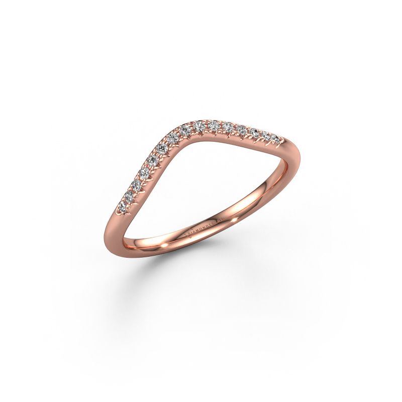 Image of Stackable ring SR10C3H 585 rose gold Lab-grown diamond 0.10 crt