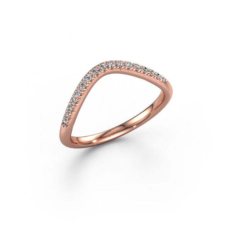 Image of Stackable ring SR10C4H 585 rose gold Lab grown diamond 0.128 crt
