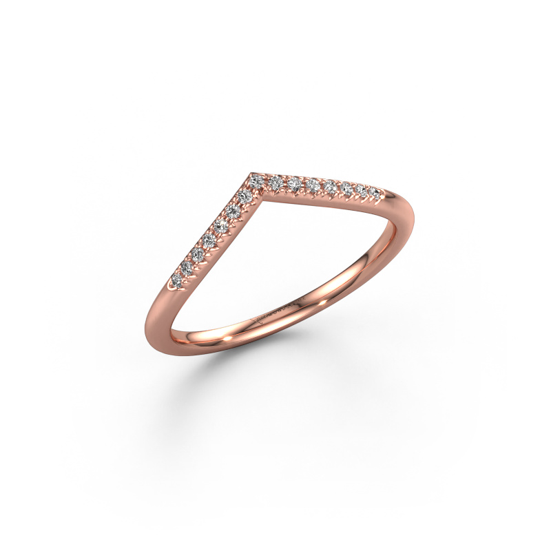 Image of Stackable ring SR10D2H 585 rose gold Lab-grown diamond 0.075 crt