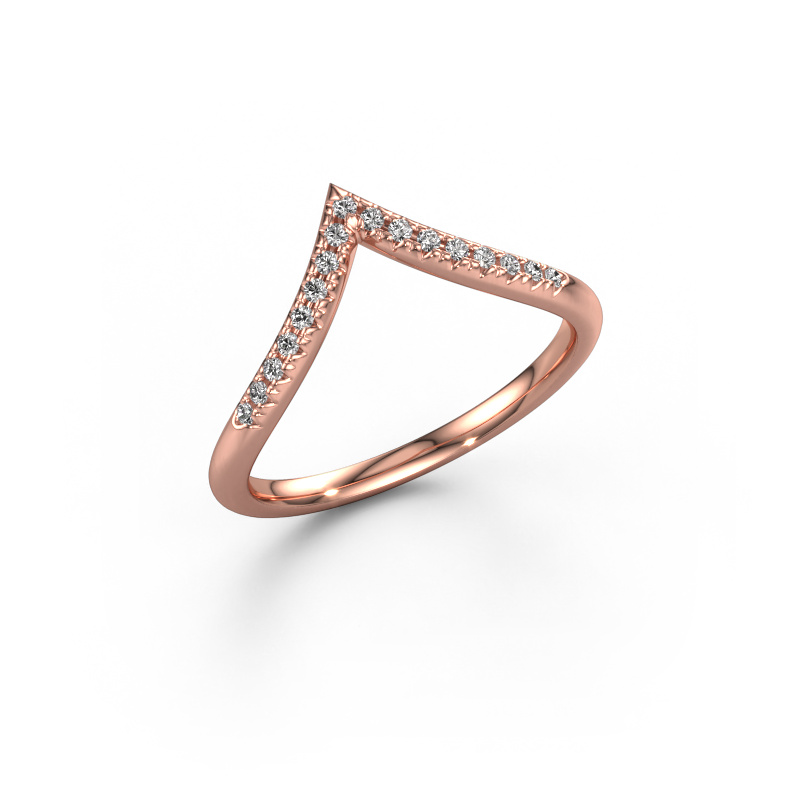 Image of Stackable ring SR10D3H 585 rose gold Lab grown diamond 0.114 crt