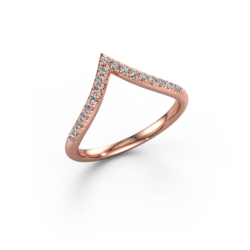 Image of Stackable ring SR10D4H 585 rose gold Lab grown diamond 0.143 crt