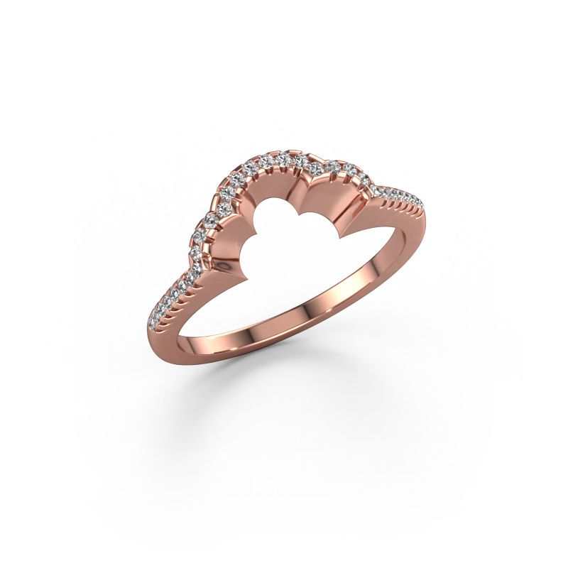Image of Stackable ring SRH0499C10H27 585 rose gold Diamond 0.15 crt