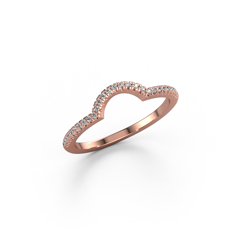 Image of Stackable ring SRH0570C10H2 585 rose gold Diamond 0.145 crt