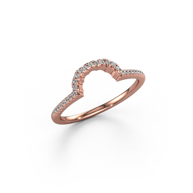 Image of Stackable ring SRH0609C10H2 585 rose gold Diamond 0.135 crt