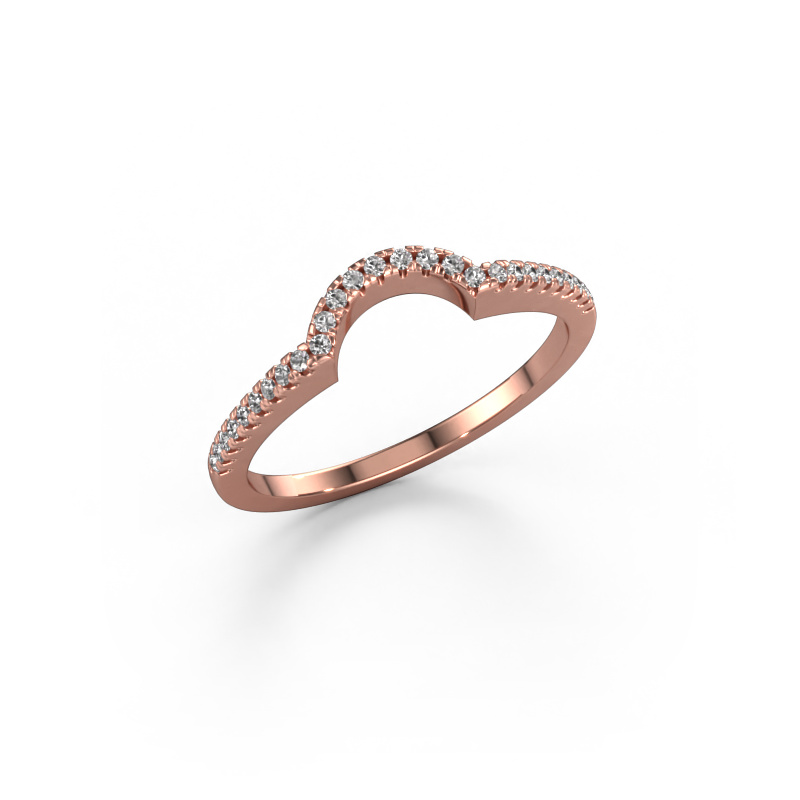Image of Stackable ring SRH0636C10H2 585 rose gold Diamond 0.135 crt