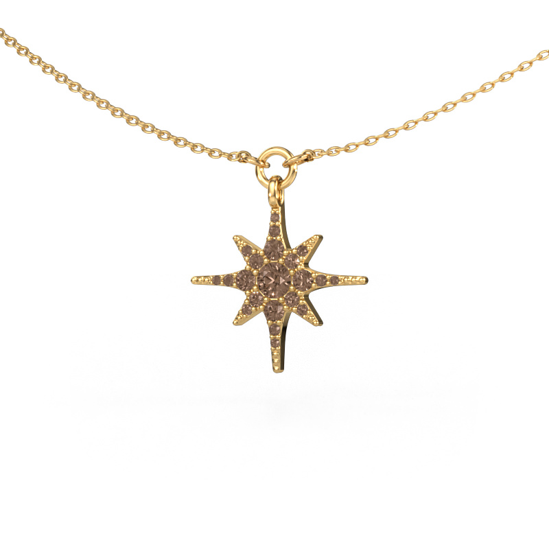 Bild von Halskette Star 585 Gold Braun Diamant 0.29 crt