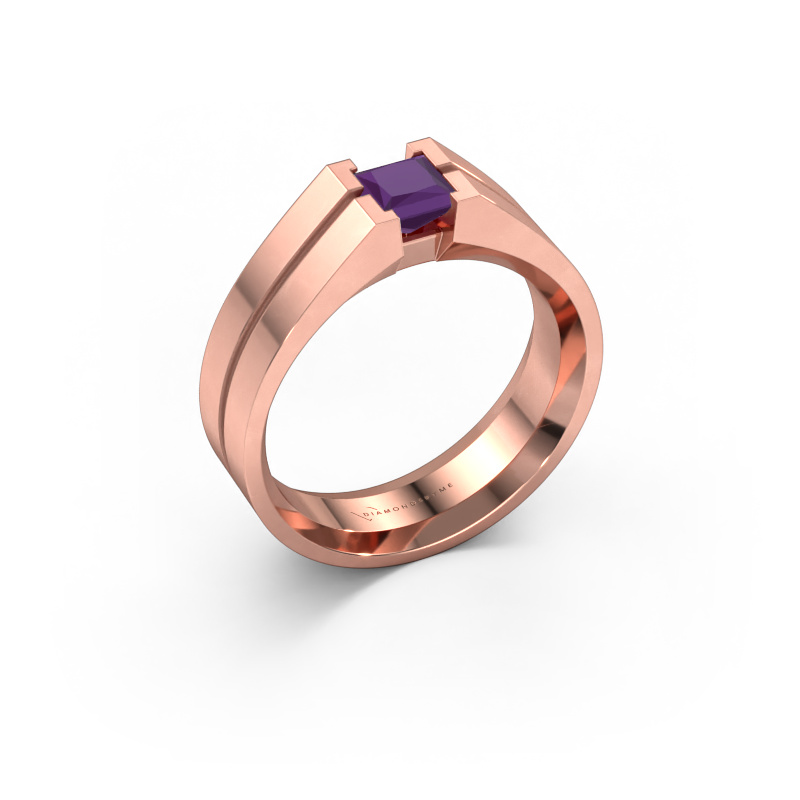 Image of Men's ring Stefan 585 rose gold Amethyst 4.5 mm