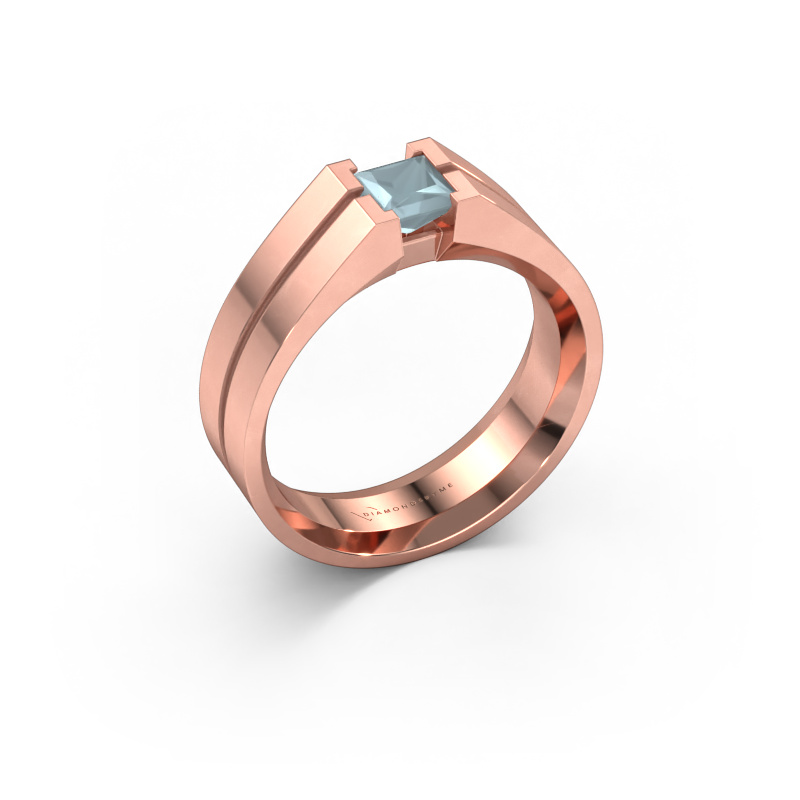 Bild von Herrenring Stefan 585 Roségold Aquamarin 4.5 mm